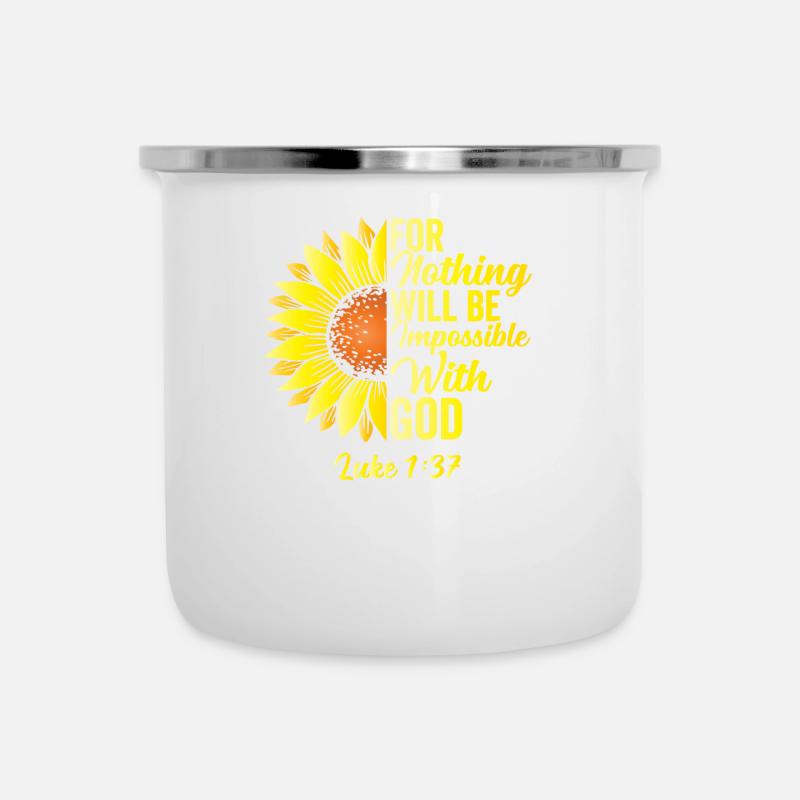 Nothing will be impossible Bible verse Christians - Camper Mug - white