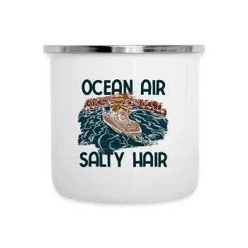 Segelboot Kapitän Spruch Zum Segeln - Emaille-Tasse - Weiß - Vorne
