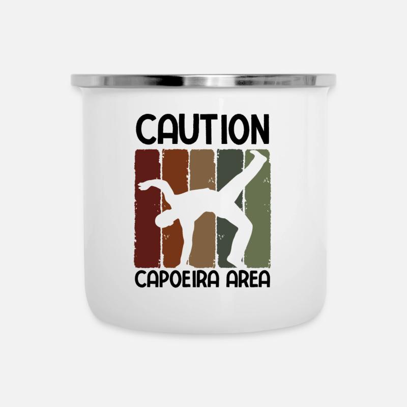 Capoeira - Emaille-Tasse - Weiß