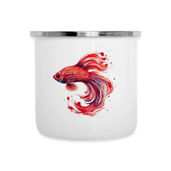 Siamesischer Kampffisch Aquaristik Aquarium - Emaille-Tasse - Weiß - Vorne