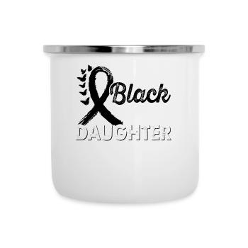 Portez du noir pour le mois de conscience - Tasse émaillée - blanc - Devant