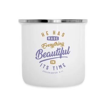 Beautiful in Its Time - Christian Quote - Camper Mug - white - Front