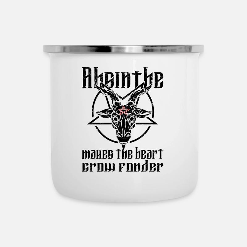 Satan Beelzebub Teufel Gothic Pentagram Mystisch - Emaille-Tasse - Weiß
