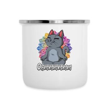 Yoga Ohmmm Namaste - Emaille-Tasse - Weiß - Vorne