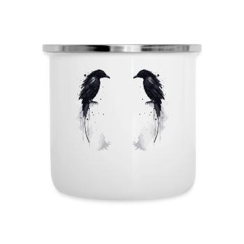 Raben Hugin & Munin - Les Corbeaux d’Odin - Tasse émaillée - blanc - Devant