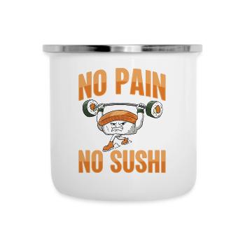 Japanisches Essen Sushi Liebhaber Bodybuilder - Emaille-Tasse - Weiß - Vorne