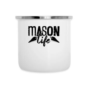 Mason Life Ciment Construction Finisseurs de béton - Tasse émaillée - blanc - Devant