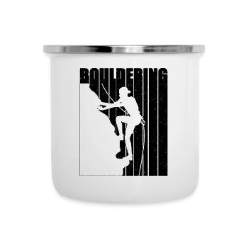 Bouldering Indoor Climbing Mountaineer Climber - Emaille-Tasse - Weiß - Vorne