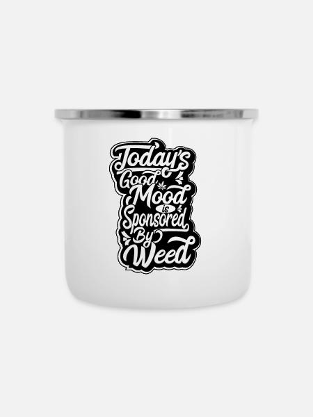 Cannabis Marihuana Weed Kiffen - Emaille-Tasse - Weiß