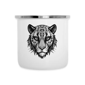 Portrait de guépard - Tasse émaillée - blanc - Devant
