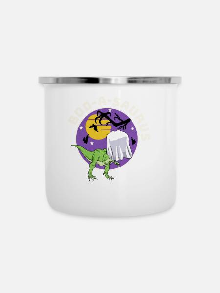 Boo-A-Saurus - Emaille-Tasse - Weiß