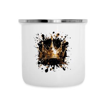 Krone Splat Gold - Emaille-Tasse - Weiß - Vorne