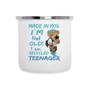 1976 Birthday Teddy funny old teenager - Camper Mug - white - Front