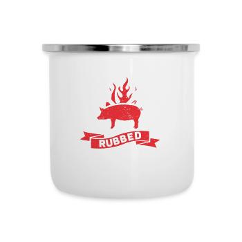 BBQ Pulled Pork Schwein Grill - Emaille-Tasse - Weiß - Vorne