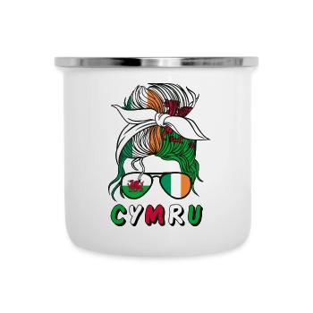 Cymru Halb Irisch Halb Walisisch Mädchen Wales Irland - Emaille-Tasse - Weiß - Vorne