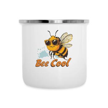 Bee Cool Imker Geschenk für Bienenliebhaber - Emaille-Tasse - Weiß - Vorne