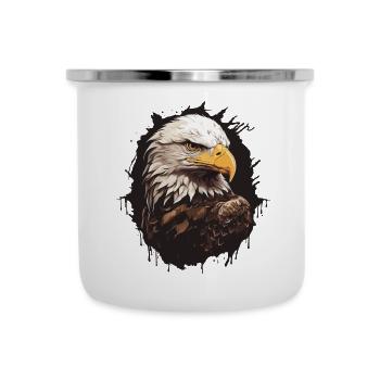 Portrait de pygargue à tête blanche - Tasse émaillée - blanc - Devant