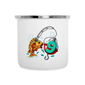 9 Birthday Angler Fishing - Camper Mug - white - Front