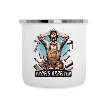 Working with professionals, funny master painter - Camper Mug - white - Front