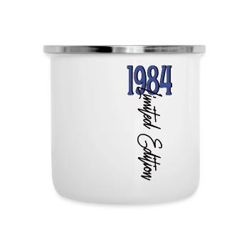 1984 Vintage anniversaire drôles dictons - Tasse émaillée - blanc - Devant