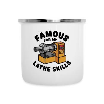 Lathe Wood Turning Lathe - Camper Mug - white - Front