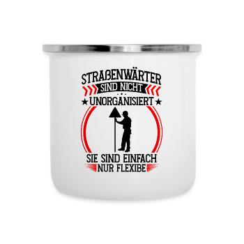Road maintenance workers not disorganized Chaussee maintenance workers - Camper Mug - white - Front