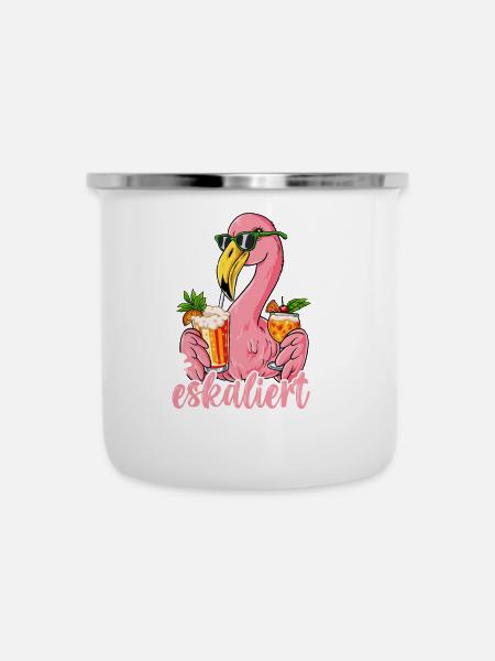 Es Eskaliert Eh - Emaille-Tasse - Weiß