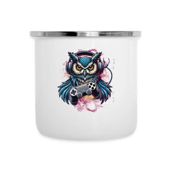 Améliorez votre style avec notre hibou de jeu - Tasse émaillée - blanc - Devant
