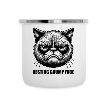 Resting Grump Face cat grumpy FaceHumor Sarcastic - Camper Mug - white - Front