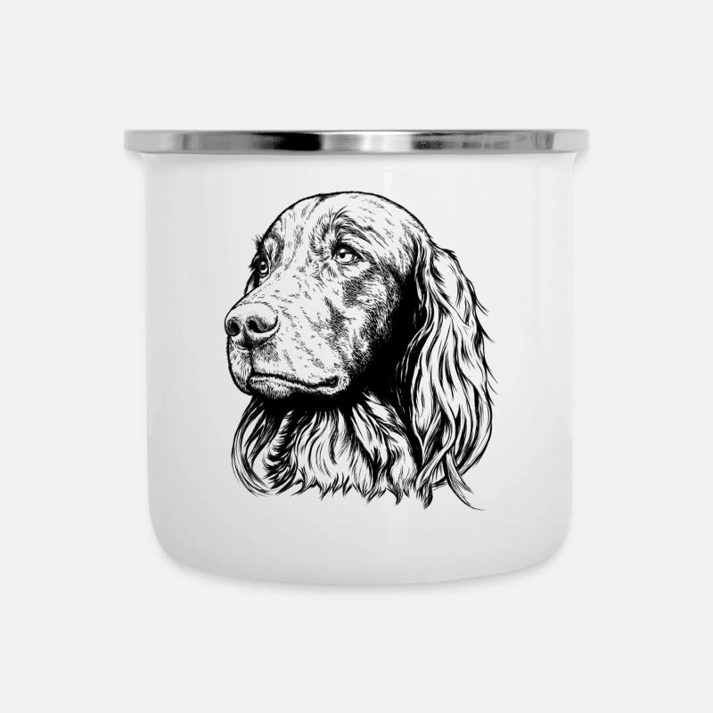 Irish Setter Portrait - Emaille-Tasse - Weiß