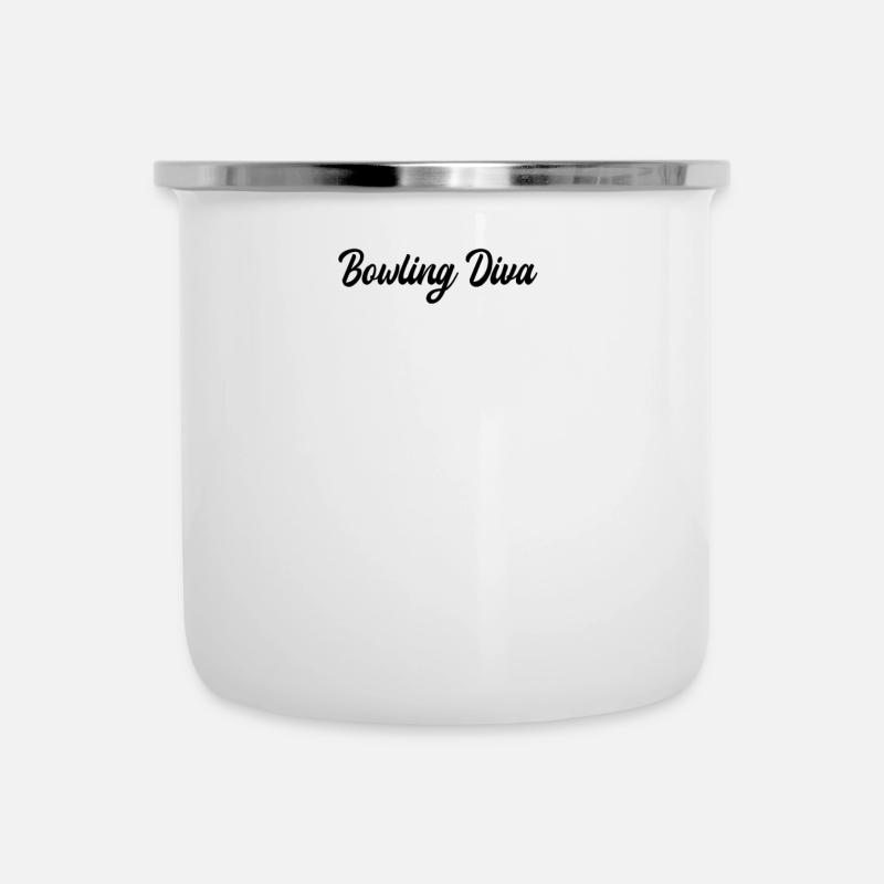 Bowling - Bowling Diva - Emaille-Tasse - Weiß