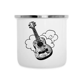 Ukulele Cartoon - Emaille-Tasse - Weiß - Vorne