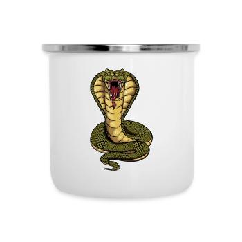 Schlange Schlangen Zucht Terrarium Giftschlange - Emaille-Tasse - Weiß - Vorne