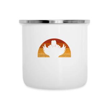 Design de chuchoteur de dinde dans un style vintage - Tasse émaillée - blanc - Devant