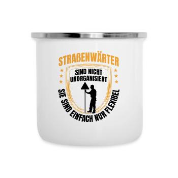 Road maintenance workers are flexible Chaussee maintenance workers - Camper Mug - white - Front