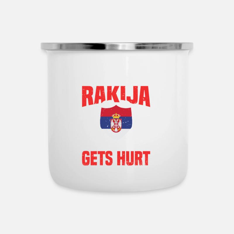 Donnez-moi simplement la rakija et personne ne le fera - Tasse émaillée - blanc