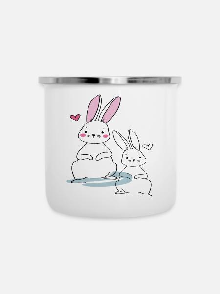 Osterhasen - Emaille-Tasse - Weiß