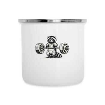 Ne te moque pas de moi, j’essaie de mourir, raton laveur - Tasse émaillée - blanc - Devant