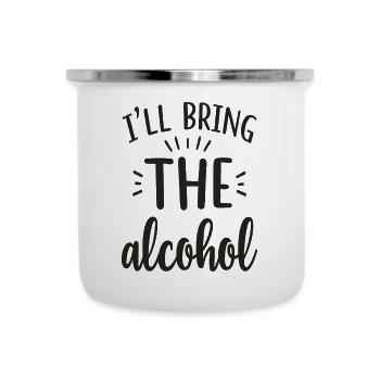 Je vais apporter la fête de l’alcool en disant citation - Tasse émaillée - blanc - Devant