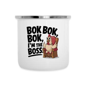 Huhn Hühner - Emaille-Tasse - Weiß - Vorne