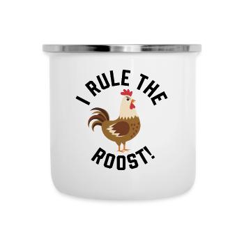Huhn Hühner - Emaille-Tasse - Weiß - Vorne