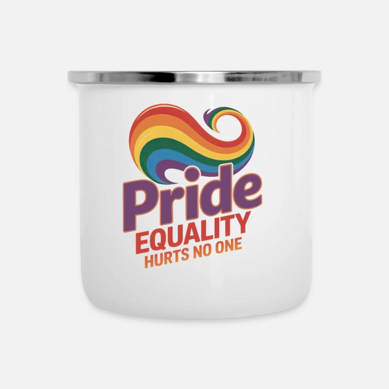 Pride Equality hurts no one - Emaille-Tasse - Weiß