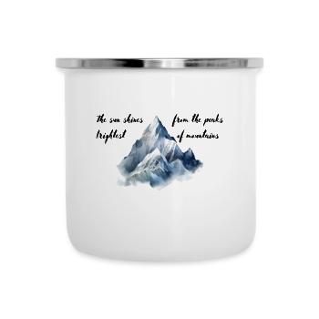 Berge - Emaille-Tasse - Weiß - Vorne