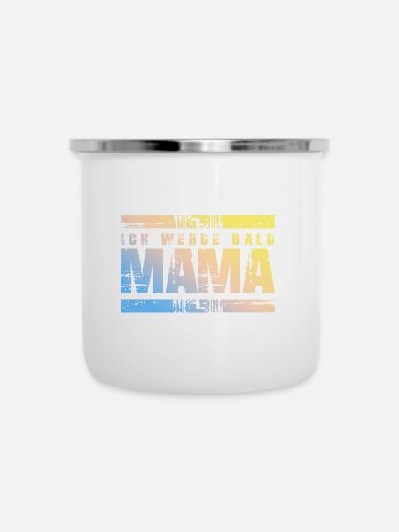 Ich werde Bald Mama - Emaille-Tasse - Weiß