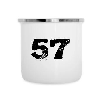 57 Maillot numéro - Tasse émaillée - blanc - Devant