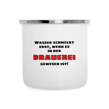 Bierliebhaber Bier Alkohol Trinken Saufen - Emaille-Tasse - Weiß - Vorne