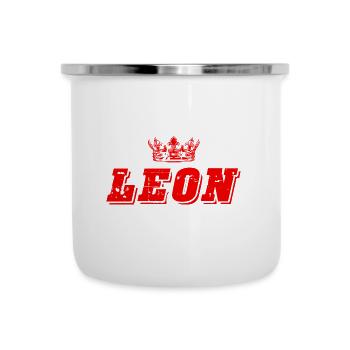 Leon - Emaille-Tasse - Weiß - Vorne