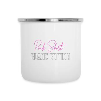 Chemise rose - Black Edition : Design amusant - Tasse émaillée - blanc - Devant