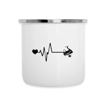 Fishing Reel Heartbeat - Camper Mug - white - Front