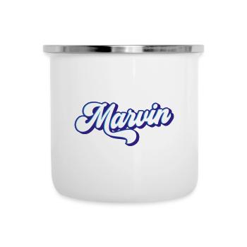 Marvin | Farben änderbar - Emaille-Tasse - Weiß - Vorne